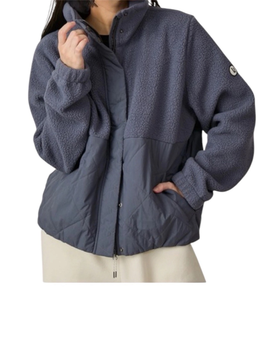 Vuori Women’s Highlands Sherpa Jacket Azure Blue Grey Size S